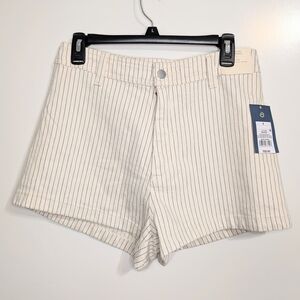 Universal Thread Striped Denim Shorts Cream Pinstripe Mid Rise NWT 8